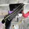 قناة حقيبة يد مصممة مصممة أبيض للنساء للنساء سلسلة محفظة حول Hobo ، الحملان الأسود مع Gold Hardware Fashion Womens Wallet