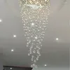 Ljuskrona Lång kristallkronkronor för vardagsrum Trappa Lobby Modern Creative inomhusbelysning stor LED -lampa lyxhemdekor LUSTER LUSTER