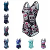 Women's Swimwear Women One Piece Swimsuit High Quality Swimwear Printed Push Up Monokini Summer Bathing Suit Tropical Bodysuit Female Skull T230303