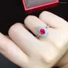 Ringos de cluster 0,6ct Real Diamond Genuine Woman Engagement 1CT NATURA RUBY JEWELRY SOLIO