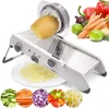 Multifunktionellt köksverktyg Justerbart rostfritt stålblad Mat Vegetabiliska skivor Chopper Veggie Mandoline Slicer Cutter