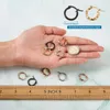 フープイヤリング15mmチタンスチールミックスカラーリングシェイプ女性のためのdiyジュエリーアクセサリーイヤーバックル16pcs/set