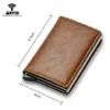 ID Credit Bank Card Holder Wallet Luxury Brand Men Anti RFID Blocking Protected Magic Leather Slim Mini Small Money Plånböcker Fall RL532