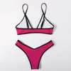 Женские купальные костюмы летние женщины Бандо складки Sexy Push Up Swimsuit Beachwear Bikini Set Set Patcwork Высокий пляжный стиль 2023