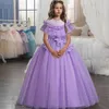 Girl's Dresses Teen Formal Bridesmaid Dress For Girls Elegant Princess Prom Ball Gown Kids Wedding Party Come Children Evening Dresses W0224