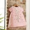 Robes de fille en bas âge d'été 1 an d'anniversaire de baptène nouveau-né les robes de princesse pour bébé fleur baptisme bébé vêtements filles enfants tutu w0224