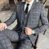 Men's Suits Blazers Large Size S-5XL suit Vest Trousers Foreign Trade High-end Three-piece Suit Striped Formal Dress Gentleman Business 230303