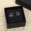 2023 Luxury quality charm stud earring with diamond in silver plated have box Simple design PS3871