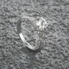 Anneaux de mariage classique blanc platine diamant zircon bague bijoux pour couple