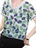 Blouses femininas Mulheres primavera camisas do verão Lady Fashion Casual Short Sleeveturn-Down Collar Ginkgo Biloba Print Blusas Tops WY0560