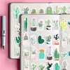 Present Wrap 38 PCS Cartoon Green Plant Cactusl For Phone Car Etikett Dekorativa Stationery Stickers Scrapbooking Diy Diy Toy Sticker