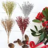 Dekorative Blumen, 45–50 Stück, künstliche Beerenstiele, Weihnachtspicks, glitzernde Weihnachtsbaumdekorationen, gefälschte Zweige für DIY-Kunsthandwerk, Kamindekorationen