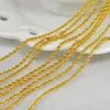 Chains Real 18K Yellow Gold Woman Necklace 2mmW Hollow Rope Chain Link Man Au750