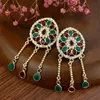 Dangle Earrings Sunspicems Chic Sun Flower Morocco Earring For Women Long Drop Wedding Jewelry Round Crystal Arab Bridal Bijoux 2023 & Chand