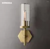 Lampade da parete Lambeth Hexagonal Sconce Modern LED Clear Glass Lustre Camera da letto Soggiorno Bagno Farmhouse Apparecchio di illuminazione per interni