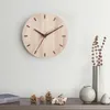 壁時計超シンプルな木製時計12インチサイレントスイープナチュラルクォーツムーブメントホームデコレーション