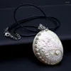 Pendant Necklaces Natural Shell Shape Necklace Irregural Women Alloy White For Making DIY Jewerly 35x50-40x60mm