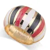 Bangle Trendy Enamel Colorful Statement Bracelet For Women Gold Plated Multicolor Striking Fashion Cuff Jewelry