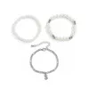 Strand 3pcs Fahsion Kristal Taklitleri Kadınlar İçin İnci Boncuk Dize Bileklikler Çok Katmanlı Geniş Set Bileklik Mücevher Düğün Partisi