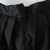 Spódnice 2023 Summer Wysoka talia seksowna mini vintage plisowana spódnica Koreańska stylennis Krótki czarny asymetryczny