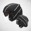 Motosiklet Kaskları Yetişkin Kask Fours Seasons Half Face Abs Abs Motosiklet Casque Kadınlar/Erkekler Elektrikli Güvenlik Çift lens Casco Moto