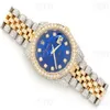 2023Automatyczne moissanite Studded Out Out Watch ręcznie robione stalowe popiers