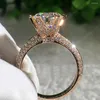 Cluster Rings 18K Au750 Rose Gold Ring Women Wedding Party Engagement 1 2 3 4 5 Round Luxury Moissanite Diamond Trendy