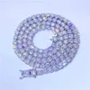 5mm Width Iced Out Vvs Moissanite Diamond Necklace Hip Hop Cuban Chain Sterling Silver S925 Tennis Chain