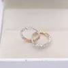 Hoop Earrings Pure 18K Rose And WhIte Gold 13x1.5mm Annulus Middle Opening 1.2g