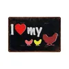 Plaques d'image de poulet de peinture vintage de poulet, coq poules, signes en étain en métal, plaque rétro pour bar, pub, ferme, décoration murale de maison, signes en étain personnalisés, taille 30 x 20 w01