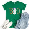 Women's T Shirts Halloween Boo Shirt Ghost Pumpkin Vintage Clothes Casual Women Clothing S