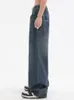 Women's Jeans Women American Vintage Baggy Jeans Elastic Waist Oversized Long Trouser Denim Pant Wide Leg Streetwear Straight Basic Daily 230303