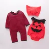 Overalls Baby Girl Outfit Erdbeerkostüm Full Sleeve Romperhatvest Infant Halloween Festival Purim Pography Kleidung 024m 230303