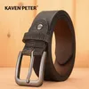 Gürtel Männlich Vintage Gürtel Für Männer Luxus Design Echtes Leder Gürtel Jeans Hohe Qualität Pin Schnalle Schwarz Strap Kostenloser Versand Z0228