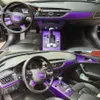 Per Audi A6 C7 2012-2018 Pannello di controllo centrale interno maniglia porta 3d in fibra di carbonio 5d decalcomanie per lo stile dell'auto accessoria2113