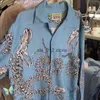 Herren Freizeithemden WACKO MARIA Tokyo Keel Snake Oversize Hawaiian Langarmhemd T230303