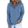 Hoodies Autumn Winter Cardigan Button Kangaroo Pocket Outwear Solid Casual Tops Jumper Blouse women's clothing BC406