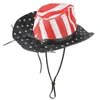 Szerokie brzegowe czapki Summer Classic American Flag Cowboy For Men USA Cowgirl Chapeau Homme Cap Strraw Hat Drop Eger22