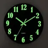 Wall Clocks Creative Wooden Luminous Wall Clock Retro Dark Glowing Number Hanging Slient Night Light Watch Decoration For Living Room Bedroo 230303