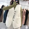 Femmes fourrure Faux agneau laine gilet col en v automne et hiver Style 2023 mode gilet tout match coréen vêtements d'extérieur Y720