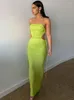 Casual jurken hirigin elegante sexy halter ruches gesneden maxi jurk gedrapeerde outfit voor vrouwen zomer mouwloze feestjurk vestido 2023