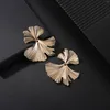 Studörhängen Hainon Leaf Plant Metal Gold/Silver Color Statement Earring For Women Simple Oregelbundet Flower Party Fashion Jewelry