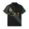 Polos de haute qualité Shirt peigned Cotton broderie Slit à manches courtes T-shirt British's British Casual Color Coumter Sports