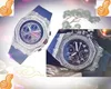 Birinci sınıf kalite Ünlü Erkek Kronometre Saatler Elmas Yüzük Japonya Süper Kuvars Dayanıklılık Pro Chronograph Avenger Kauçuk Paslanmaz Çelik Kemer Takvim İzle