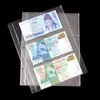 Business Card Files 10Pcs Money Banknote Paper Album Page Collecting Holder Sleeves 3 slot Loose Leaf Sheet Protection 230302