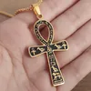Kedjor Mäns klassiska vintage rostfritt stål Ankle Cross Carved Pendant Necklace Amulet Jewelry