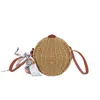 Borse estive in rattan per donna Borsa a tracolla design circolare Paglia intrecciata Borsa a tracolla da donna stile Boemia Borsa moda 230303