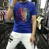 Men's T Shirts Men's T-Shirt Summer Personality Printing Diamond Sweatshirt Cotton Wild Breathable Round Neck Top