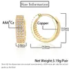 Jewelry earring hoop huggie hiphop Hip-hop earrings ring-type square earrings micro-embedded three-row earring earrings jewelry for men women