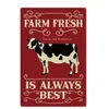 Farm Tin Sign Milk Vintage Metal Sign Plaque Metal Vintage Farmhouse Wall Decor Cow Pig Retro Metal Signs Man Cave Decor personalized Tin Signs Size 30X20CM w01